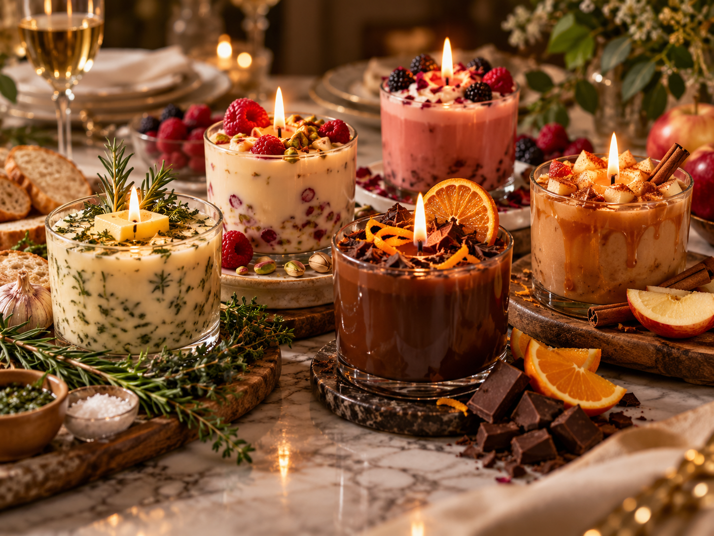 Velas comestibles dulces y saladas